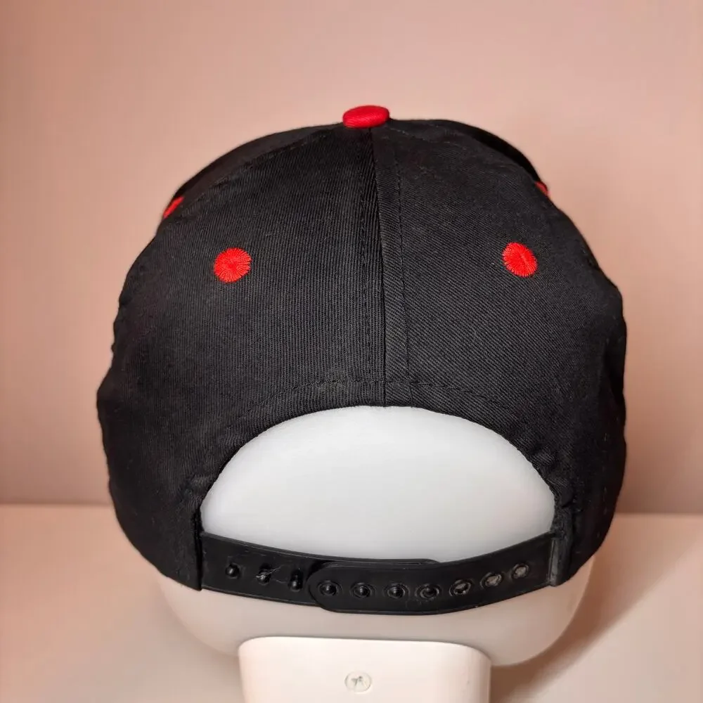 Vtg 90s NEW ORLEANS Louisiana Snapback Hat Cap Embroidered Black Red MINT